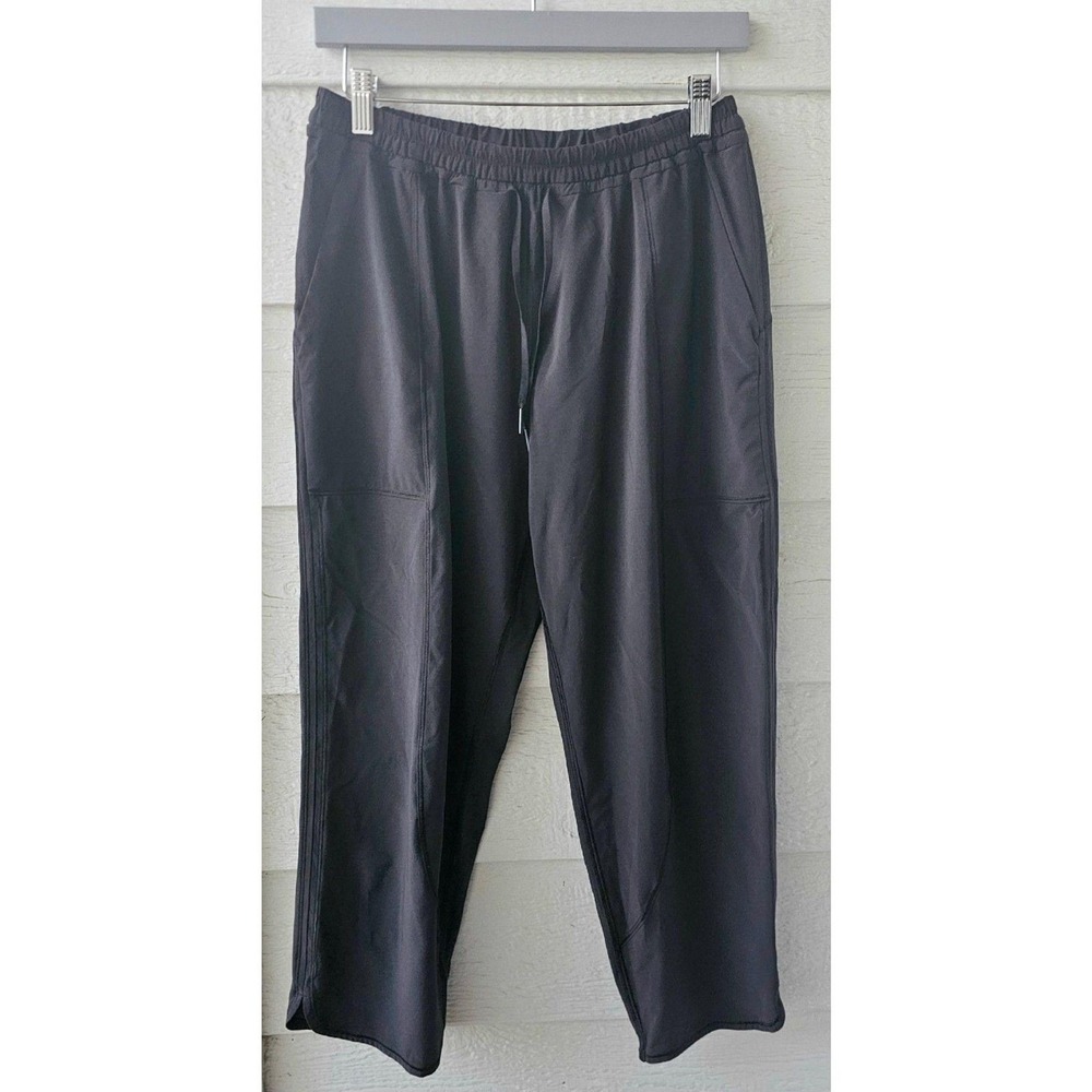 Lululemon Lightweight Cropped Pants Size 8 Black Elastic Waist Inspected EUC